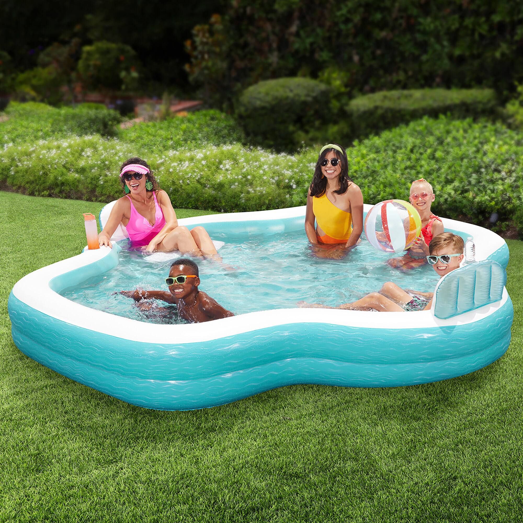 Funsicle 10ft. Teal & White Shimmer Party Lounge Pool